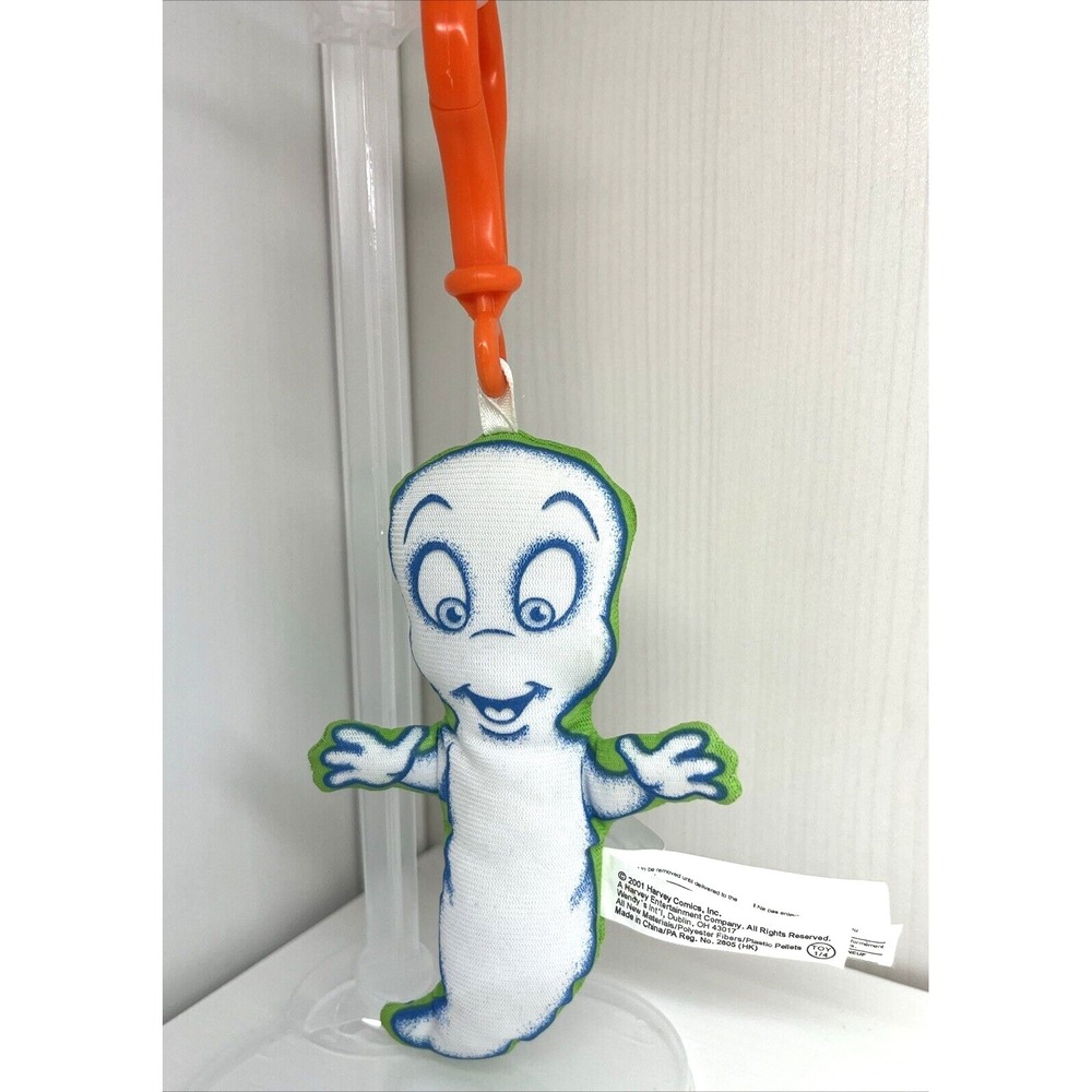 Casper the Friendly Ghost Wendy's Kids Meal Toy Glow‎ In Dark Keychain Clip 2001